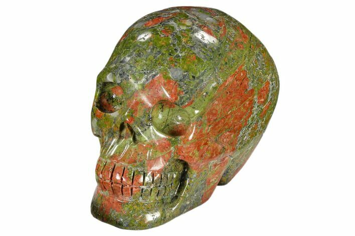 Carved, Unakite Skull - South Africa #118107